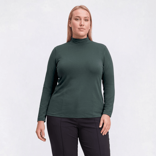 Plus Size Hasting & Smith Long Sleeve Solid Mock Neck Tee alternate view